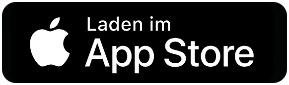 Schwarzer Button mit weißem Text 'Laden im App Store' und Apple-Logo. In der Trommsdorff Apotheke in Erfurt