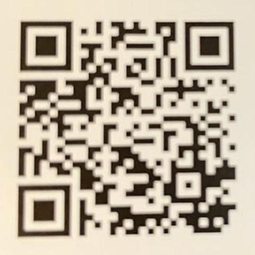 Schwarz-weißer QR-Code auf einem weißen Hintergrund. In der Trommsdorff Apotheke in Erfurt